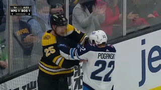 NHL Fight - Jets @ Bruins - Poganski vs Carlo - 22/01/2022