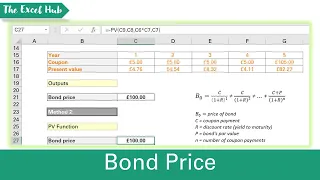 How To Calculate The Price Of A Bond In Excel