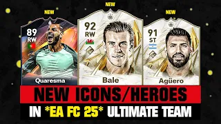 FIFA 25 | ALL NEW ICONS & HEROES (EA FC 25)! ✅🔥 ft. Bale, Quaresma, Aguero...