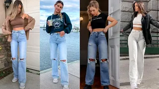 20 WAYS TO WEAR WIDE LEG JEANS/THE OUTFIT IDEA TO TRY #widelegpants #womenoutfitsideas #fashion