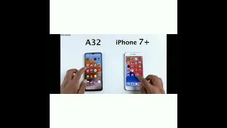 comparision of samsung A32 vs iPhone 7+ speed test with all apps including pubg