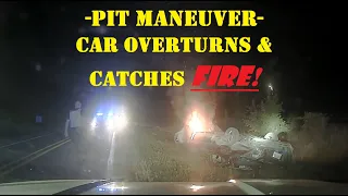 PIT Maneuver flips car after Arkansas State Police PURSUIT | Car catches fire - 2 occupants rescued