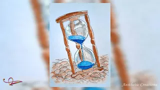 Sand Clock | Time | Watercolour painting | Time-lapse