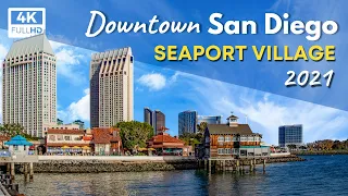 [4k] San Diego, Seaport Village, Coronado Ferry Ride, Captions w/ Facts & Info