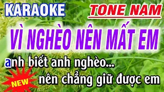 karaoke Vì Nghèo Nên Mất Em - tone Nam - st Đào Gia Minh || karaoke Thanh Trà