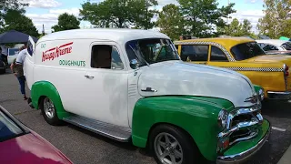 1956 KRISPY KREME GREEN + WHITE CHEVROLET 3100 DELIVERY VAN