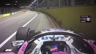 Esteban Ocon vs Sergio Perez at Singapore GP 2018