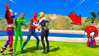 BEBE HOMEM ARANHA ESPIONOU E TROLOU AS NAMORADAS do PAI no GTA 5