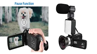 KOMERY New Release Video Camcorder 4K WiFi 48MP Built in Fill Light Touch Screen Vlogging