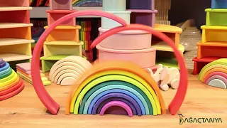 Ağaçtanya Waldorf Rainbow Blocks with 12 - Wooden Toy