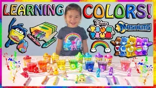 LEARNING COLORS with Myrikal Princess! Playdoh, Mashems, Tsum Tsums, TOY SURPRISES + more!