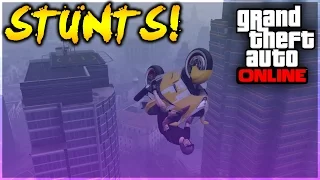 GTA 5 - GIGANTIC MOTORCYCLE LAUNCH GLIDE STUNT! (GTA 5 Stunt Challenge)