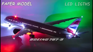 Incredible papercraft with LED lights Boeing 787-9 British Airways