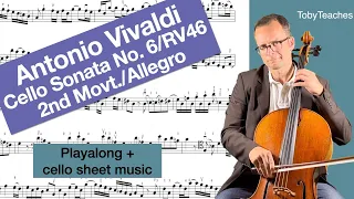 Vivaldi Cello-Sonata No.6 B-Major | RV 46, 2nd Movt.| Allegro |  continuo accompaniment | Play-along