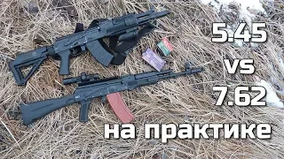 Сайга 5.45 vs 7.62 на практике