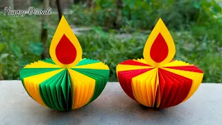 Diya making with paper || Diya decoration || Diwali decoration ideas