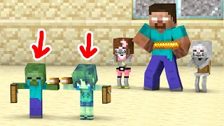 Monster School : Why Did The Herobrine Punish 2 Baby Zombie? - Minecraft Animation