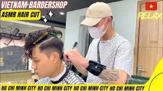 ASMR BARBER💈$3.9 -The young man cut his hair & styled it very well - The most relaxing haircut sound