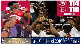 Last Minutes of Raptors vs Warriors | Highlights of 2019 NBA Finals Game 6