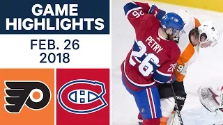 NHL Game Highlights | Flyers vs. Canadiens - Feb. 26, 2018