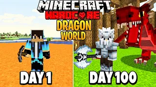 I Survive 100 Days in DRAGON WORLD hindi Minecraft