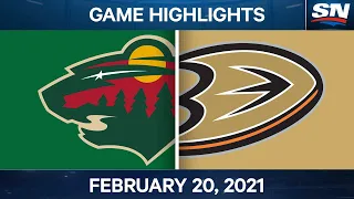 NHL Game Highlights | Wild vs. Ducks - Feb. 20, 2021