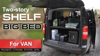 DIY Shelf & BED for Peugeot Traveller, Citroen Spacetourer, Toyota Proace, Opel Zafira Life