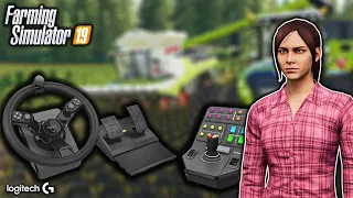 🔥🎮 DoSiaa Game Your First Time on Saitek Steering Wheel ❗️ How it Handled❓Farming Simulator 19🚜