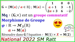 Structures Algébriques - Morphisme de Groupe - Examen National 2022 SM Rattrapage