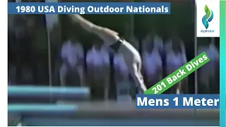 1980 Mens 1 meter Springboard - Back Dives - USA Diving Outdoor Nationals