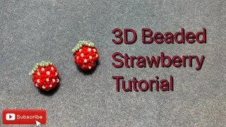 How to make a 3D Beaded Strawberry easy beading tutorial