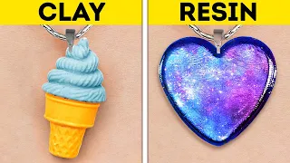 POLYMER CLAY VS. RESIN || Coolest DIY Jewelry, Mini Crafts And Accessories