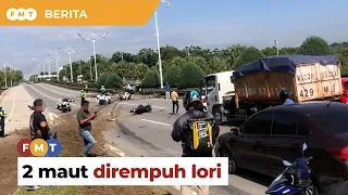 Lori merempuh kenderaan memberi laluan kepada konvoi, 2 maut