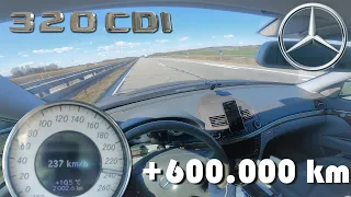 Mercedes-Benz E Class E 320 CDI W211 | Review | 100-200 kmh Acceleration & Top speed on Autobahn