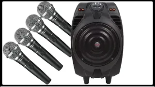 Cum conectam unul sau mai multe microfoane la boxa AKAI SS023A X10