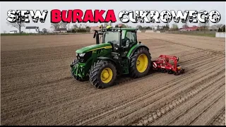 Siew buraka cukrowego | John Deere 6R 155 | Grimme Matrix 1200 | OPIS!