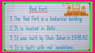10 Lines On Red Fort/10 Lines Essay On Red Fort/Essay On Red Fort/Red Fort Essay/Kk Education l