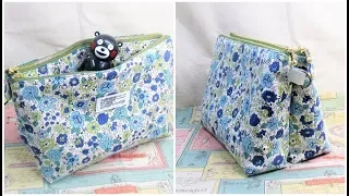 ダブルジッパーポーチ作り方  DIY Double Zipper pouch　Twin Pouch Tutorial