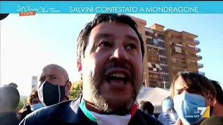 Matteo Salvini contestato a Mondragone