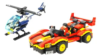 Build a Lego Police Car and helicopter - Qman Police Battle Force 1914 Wanted