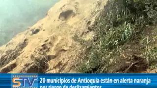 20 municipios de Antioquia están en alerta naranja por riesgo de deslizamientos