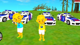 Hari Yang Cerah, Upin dan ipin  bermain mobil mobilan Polisi di Bukit hijau😍 Nuary TV❤