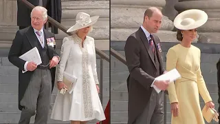 Prince Charles, Prince William, Camilla and Kate leave St Paul's Cathedral | AFP