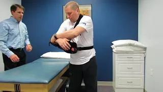 How to remove a sling after shoulder surgery if alone