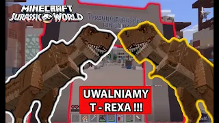 JURASSIC WORLD MINECRAFT - Jak uwolnić TYRANOZAURA - T-REX na wolności! Poradnik! Dinozaury! AAA!