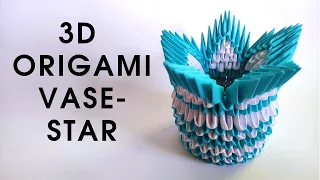 3D origami VASE - STAR | How to make a modular origami vase