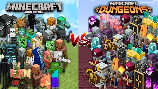 MINECRAFT JAVA EDITION  vs MINECRAFT DUNGEONS in Minecraft Mob Battle