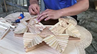 The Art of Making Handicrafts - DIY Fruit Basket with Glue and Ice Cream Sticks