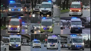 [Compilation] SAMU/SMUR, Private, SDIS VSAV Ambulances & Police en Urgence à CHU Lille (France)