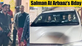 Salman Khan arrives in Bullet Proof Car & Tight Security for Brother Arbaaz Khan's Birthday Bash